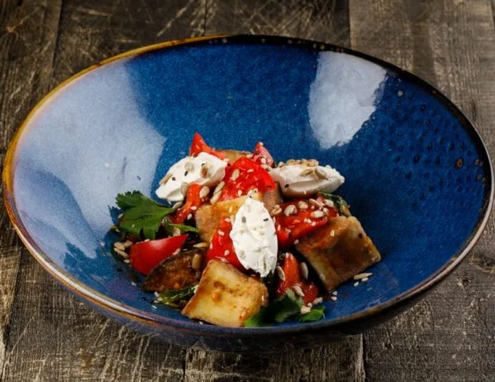 Салат с Хрустящими Баклажанами