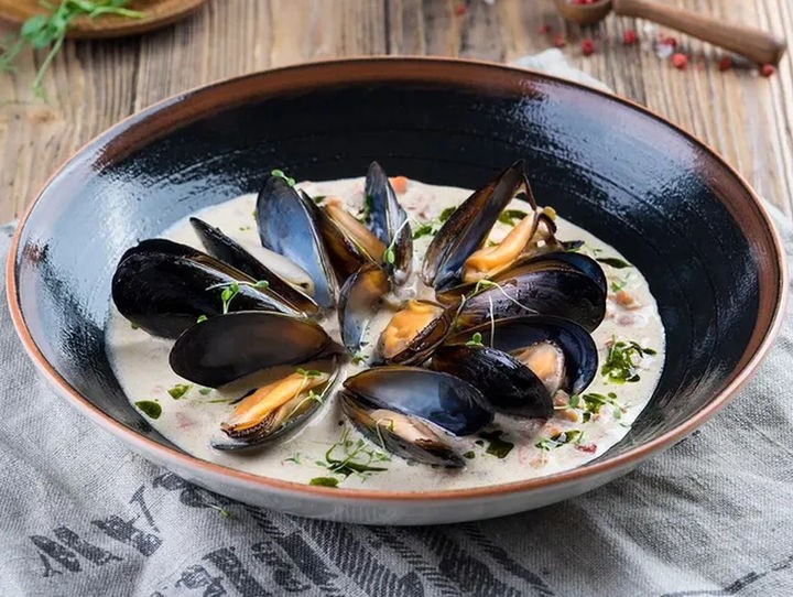 Мидии в Сливочном соусе